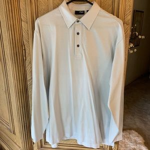 NWOT- Fila 3 Button long sleeve pullover pinstripe